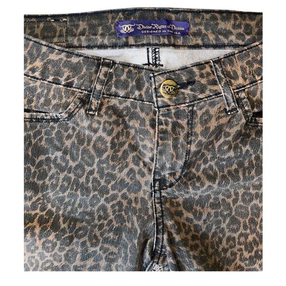 EUC Divine Rights of Denim Leopard High Rise Skinny Pants Brown Women's Size 27 - Picture 3 of 11